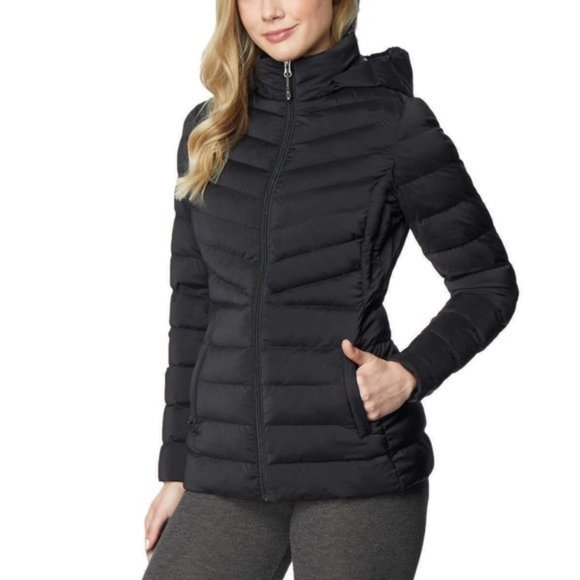 32 Degrees Jackets & Blazers - 32 DEGREES  Heat Women Hooded 4-Way Stretch Puffer Jacket--Black